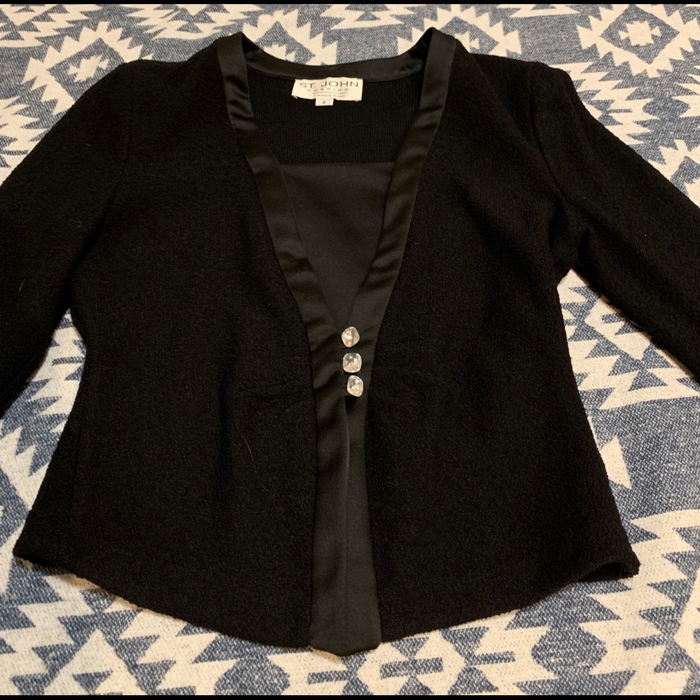 St. John two piece evening suit, black